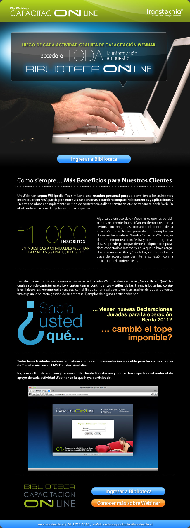 Transtecnia - Biblioteca de Capacitaci&oacute;n OnLine