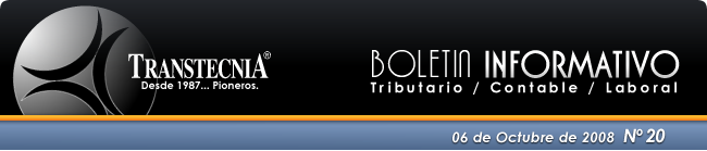 Boletin informativo Transtecnia: Tributatio, Contable y Laboral