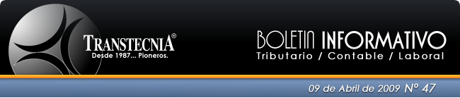 Boletin informativo Transtecnia: Tributatio, Contable y Laboral