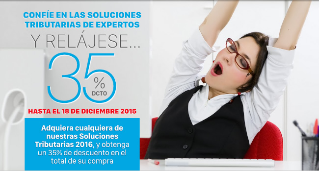 35% de Descuento en Soluciones Tributarias hasta el 18 de Diciembre de 2015
