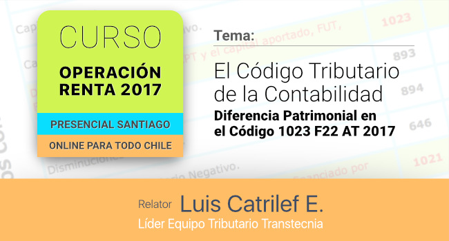 Curso: Operación Renta 2017. El Código Tributario de la Contabilidad a incluir en el Formulario 22.