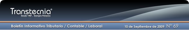 Boletin informativo Transtecnia: Tributatio, Contable y Laboral
