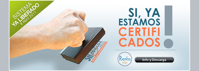 Si, ya estamos certificados por el SII, Renta SQL 2011