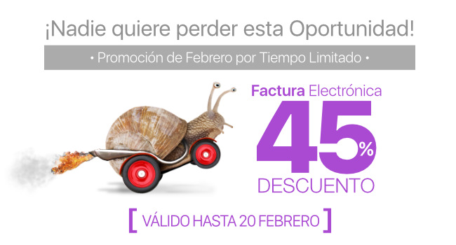 45% de Descuento en Factura Electrónica hasta 20 de Febrero