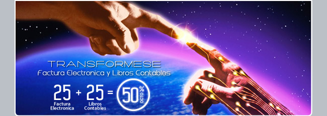 TRANSFORMESE, FACTURA ELECTRONICA Y LIBROS CONTABLES. 25 + 25 = 50%