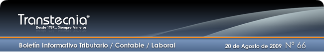 Boletin informativo Transtecnia: Tributatio, Contable y Laboral