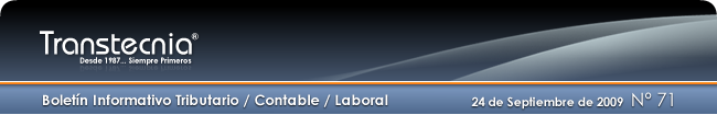 Boletin informativo Transtecnia: Tributatio, Contable y Laboral