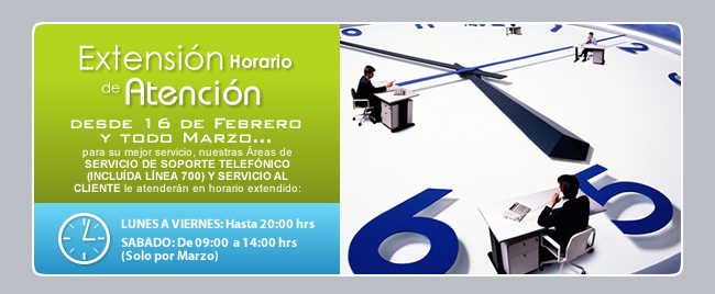 EXTENSION DE HORARIO DE ATENCION DE TRANSTECNIA