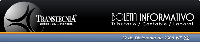 Boletin informativo Transtecnia: Tributatio, Contable y Laboral