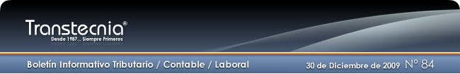 Boletin informativo Transtecnia: Tributatio, Contable y Laboral
