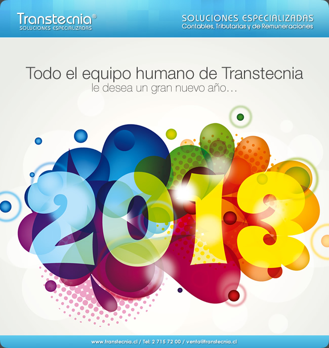Transtecnia - Todo el equipo humano de Transtecnia le desea un gran año nuevo 2013