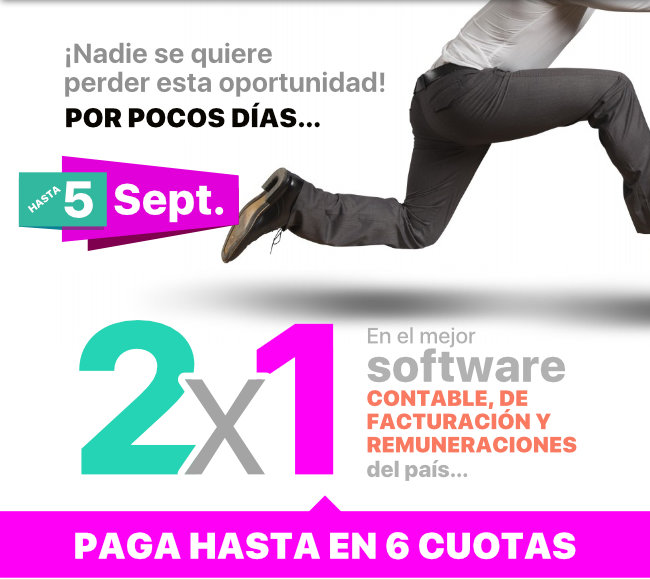 2x1 en nuestros sistemas tradicionales contables, de facturación y remuneraciones