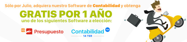 No te lo pierdas. Compre Contabilidad y obtenga gratis por 1 Año Prespuesto o Contabilidad 14 TER